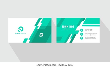 Aqua Simple Professional Visiting Card Design