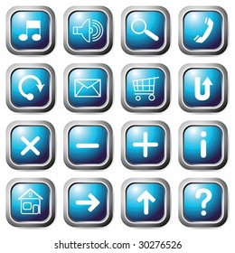 Aqua square buttons.
