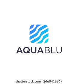 Aqua Square logo vector illustration