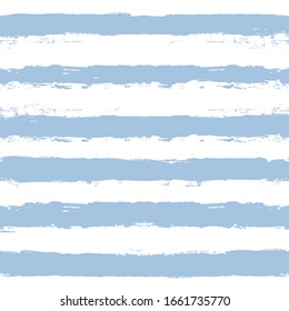 Motif harmonieux de bande d'eau, arrière-plan bleu bébé à l'aquarelle rayé, coups de brosse pastel. image vectorielle bandes grunge, arrière-plan marron