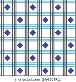 Aqua Tartan Seamless Vector Pattern Design