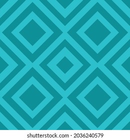 Aqua and Teal geometric seamless vector pattern. Modern abstract geo square design. Bold, bright, vibrant blue green colored background wallpaper texture. Endless repeating backdrop art print.