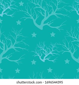 aqua tree seamless pattern vector 