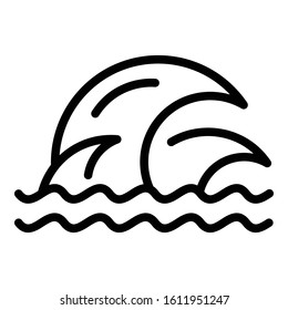 Aqua tsunami icon. Outline aqua tsunami vector icon for web design isolated on white background