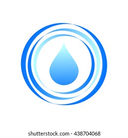 Aqua water drop. Concept logo design for mineral water, eco drink, bio liquid, aqua product and etc. Vector graphic illustration.