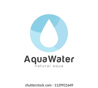 Aqua Water Logo design vector template. Natural Mineral Aqua icon.