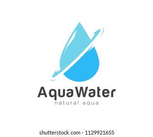Aqua Water Logo design vector template. Natural Mineral Aqua icon.
