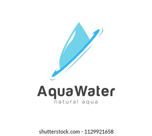 Aqua Water Logo design vector template. Natural Mineral Aqua icon.