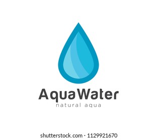 Aqua Water Logo design vector template. Natural Mineral Aqua icon.