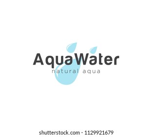 Aqua Water Logo design vector template. Natural Mineral Aqua icon.