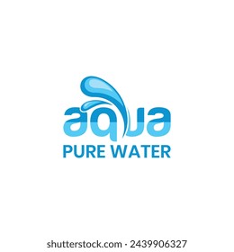 aqua water logo design vector 