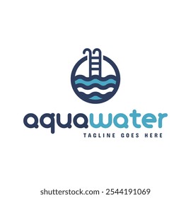 Aqua water logo design vector