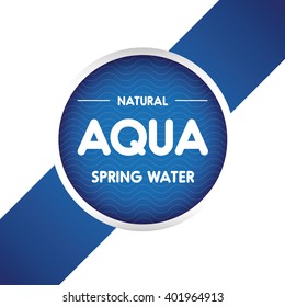 Aqua Water Wave Label Or Sticker