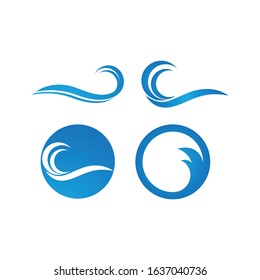 Aqua ,Water Wave symbol and icon Logo Template vector