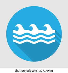 Icono de ola de Aqua