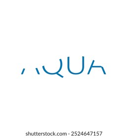 Aqua word logo, icon, vector illustration