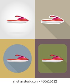 aquabike flat icons vector illustration isolated on background