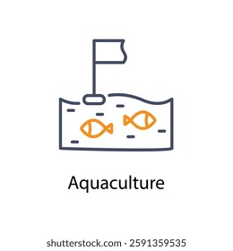 Aquaculture vector icon stock illustration