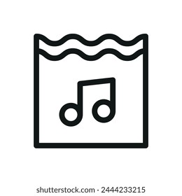 Aquadisco isolated icon, aqua party vector symbol with editable stroke