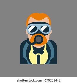 Aqualung ?? avatar/ Modern simple and clean design. Emblem, logo, badge. Vector icon in flat style. Eps10.