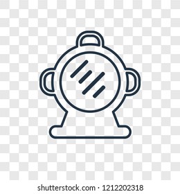 Aqualung concept vector linear icon isolated on transparent background, Aqualung concept transparency concept in outline style