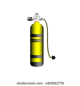 Aqualung. Diving devices. Raster version isolated on white background