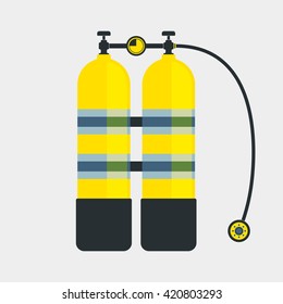 Aqualung icon. Scuba diving equipment symbol. Vector illustration