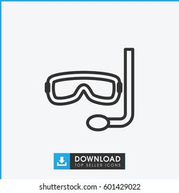 aqualung icon. simple outline aqualung vector icon. on white background.