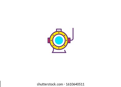 Aqualung icon in trendy flat style isolated on white background vector illustration