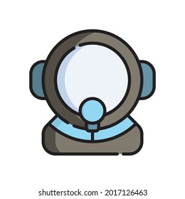 Aqualung Icon Vector Illustration. Flat Outline Cartoon. Travel and Tourism Icon Concept Isolated Premium Vector