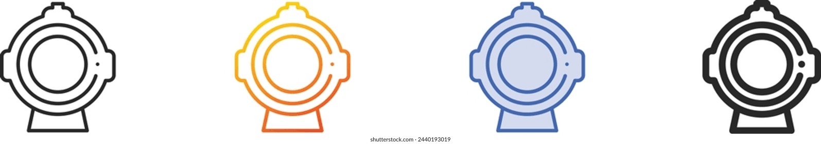 aqualung icon.Thin Linear, Gradient, Blue Stroke and bold Style Design Isolated On White Background