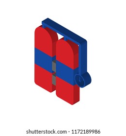 Aqualung isometric left top view 3D icon