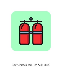 Aqualung line icon. Scuba diving, oxygen, container. Water activity concept. Can be used for topics like sport, tourism, entertainment