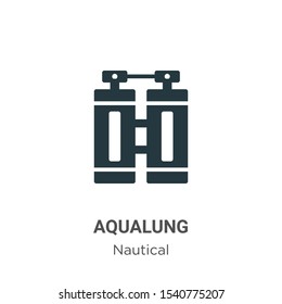 Aqualung vector icon on white background. Flat vector aqualung icon symbol sign from modern nautical collection for mobile concept and web apps design.