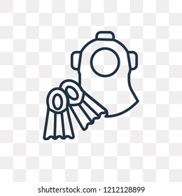 Aqualung vector outline icon isolated on transparent background, high quality linear Aqualung transparency concept can be used web and mobile