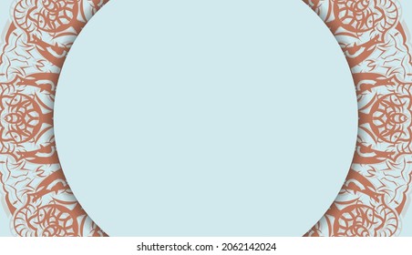 Aquamarine background with mandala coral pattern and place under your text