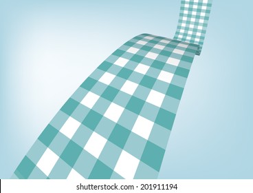 Aquamarine Gingham / check ribbon 3D