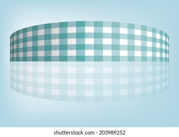 Aquamarine Gingham / check ribbon 3D