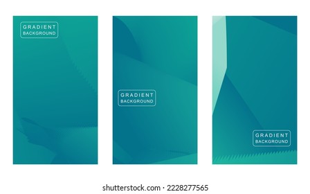 Aquamarine gradient abstract background set. Vector illustration. EPS 10.