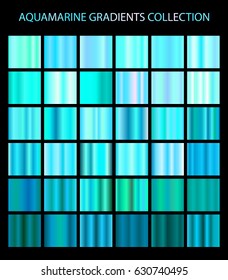 Aquamarine gradients collection for any kind of your design 