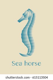 Aquamarine sea horse vector
