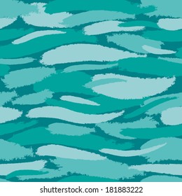 Aquamarine seamless pattern with brush strokes.