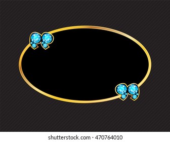 Aquamarine Stone Quotes on Gold Metal Speech Bubble over Pinstripe Background. Vector EPS-10 file, transparency used. 