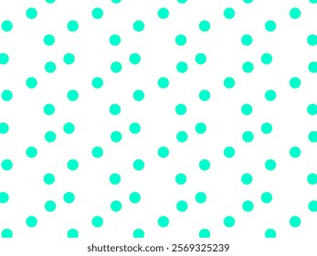 Aquamarine or teal polka dot. Seamless abstract pattern, flat style. Circle and bubble. Boba seagrass drink 
