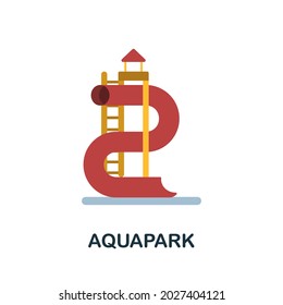 Aquapark flat icon. Colored sign from excursions collection. Creative Aquapark icon illustration for web design, infographics and more