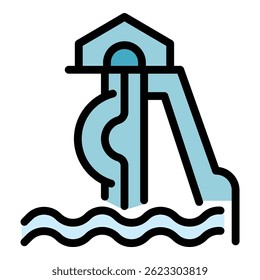 Ícone do Aquapark. Contorno ícone de vetor Aquapark para web design isolado em branco plano de cor de fundo