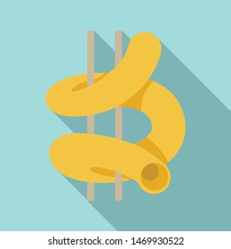 Aquapark pipe icon. Flat illustration of aquapark pipe vector icon for web design