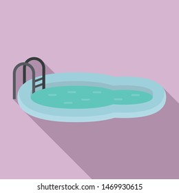 Aquapark pool icon. Flat illustration of aquapark pool vector icon for web design