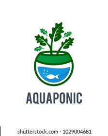 aquaponic  logo template and icon vector illustration