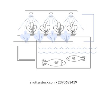 Aquaponics abstract concept vector illustration. Portable aquaponics system with fishes, agroecology industry, sustainable agriculture, smart farming, precision agriculture abstract metaphor.